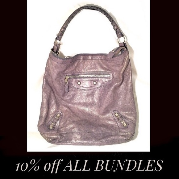 Balenciaga Handbags - Balenciaga Crocus Lavender Gray Day Bag Tote